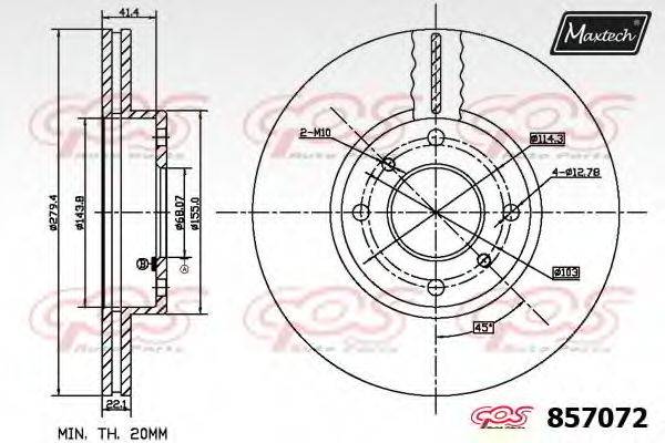 MAXTECH 8570720000 гальмівний диск