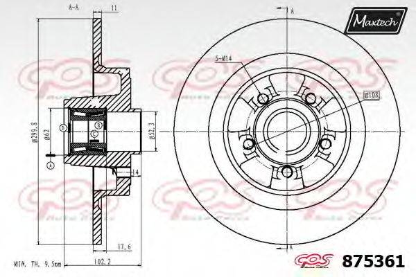 MAXTECH 8753610005 гальмівний диск