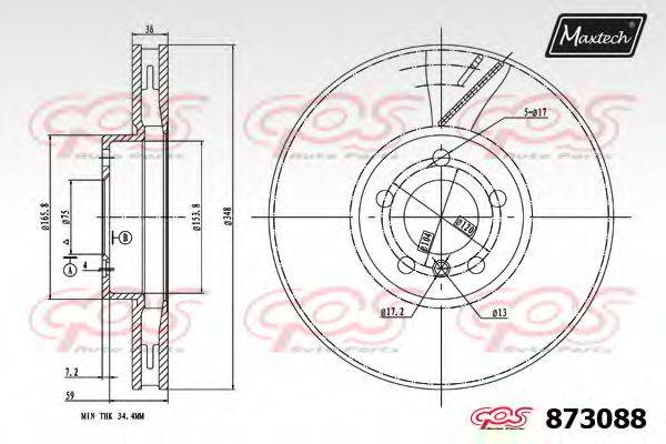 MAXTECH 8730886260 гальмівний диск