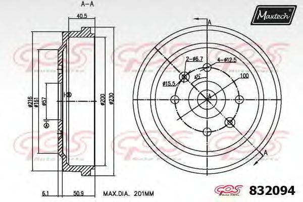 MAXTECH 8320940000 Гальмівний барабан