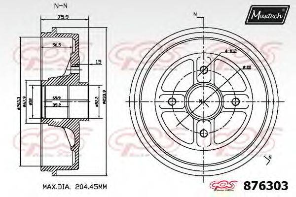 MAXTECH 8763030000 Гальмівний барабан