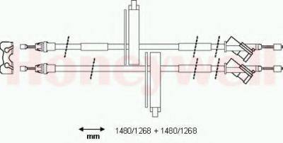 BENDIX 432979B Трос, стоянкова гальмівна система