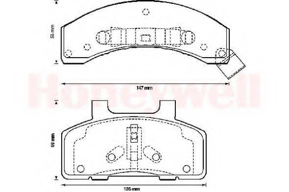 BENDIX 571520B Комплект гальмівних колодок, дискове гальмо