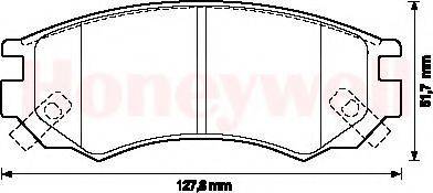 BENDIX 572277B Комплект гальмівних колодок, дискове гальмо