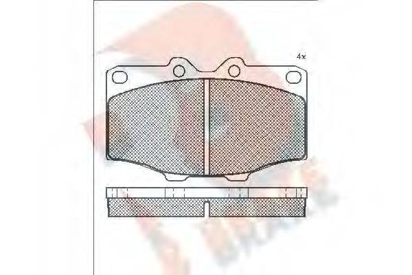 R BRAKE RB0352 Комплект гальмівних колодок, дискове гальмо