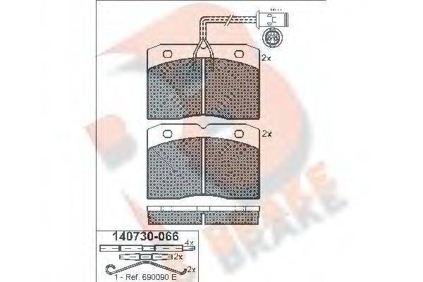 R BRAKE RB0730 Комплект гальмівних колодок, дискове гальмо