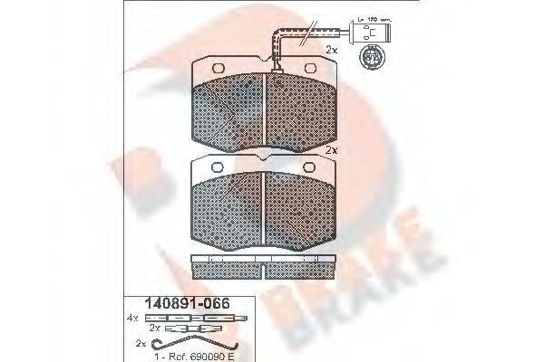 R BRAKE RB0891 Комплект гальмівних колодок, дискове гальмо