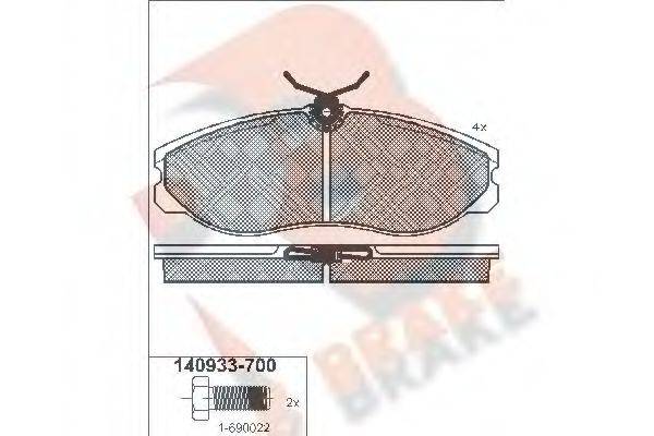 R BRAKE RB0933700 Комплект гальмівних колодок, дискове гальмо