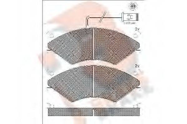 R BRAKE RB0965 Комплект гальмівних колодок, дискове гальмо