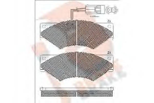 R BRAKE RB1328 Комплект гальмівних колодок, дискове гальмо