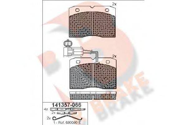 R BRAKE RB1357 Комплект гальмівних колодок, дискове гальмо