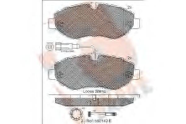 R BRAKE RB1846 Комплект гальмівних колодок, дискове гальмо