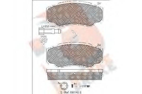 R BRAKE RB1847 Комплект гальмівних колодок, дискове гальмо