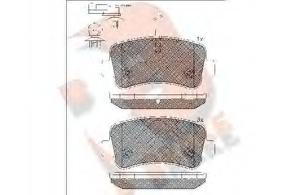 R BRAKE RB2001 Комплект гальмівних колодок, дискове гальмо