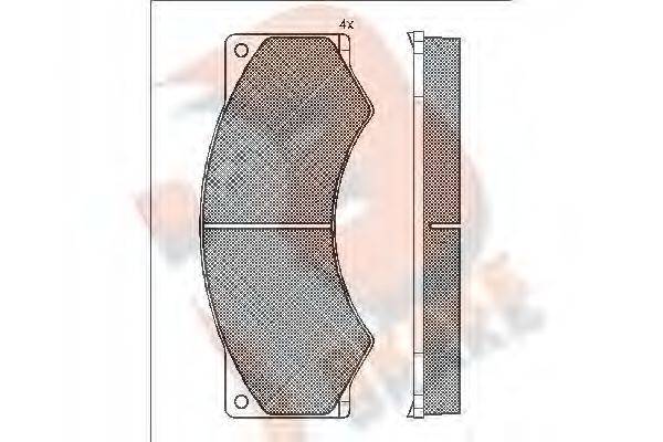 R BRAKE RB0764 Комплект гальмівних колодок, дискове гальмо