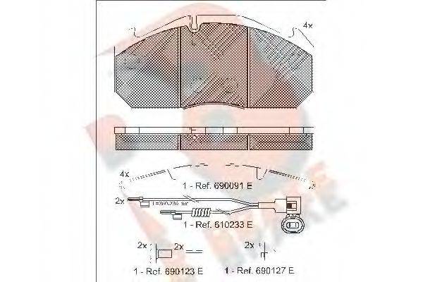 R BRAKE RB1040114 Комплект гальмівних колодок, дискове гальмо