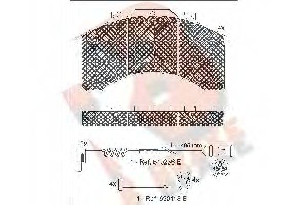 R BRAKE RB1042110 Комплект гальмівних колодок, дискове гальмо