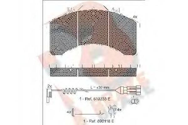 R BRAKE RB1042111 Комплект гальмівних колодок, дискове гальмо