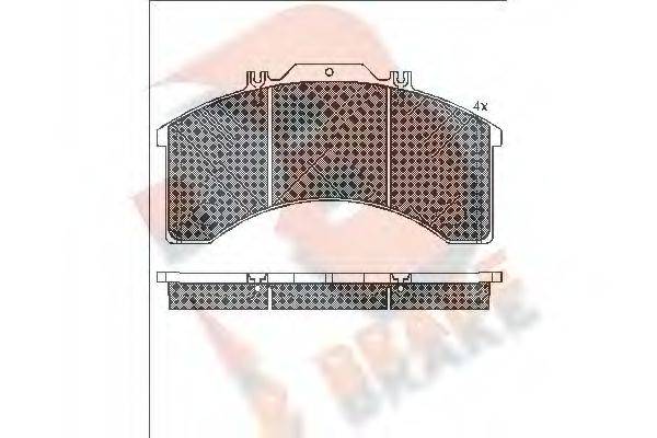 R BRAKE RB1043 Комплект гальмівних колодок, дискове гальмо