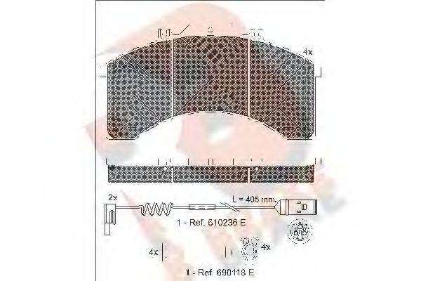 R BRAKE RB1043110 Комплект гальмівних колодок, дискове гальмо