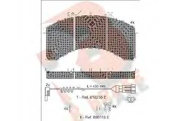 R BRAKE RB1043111 Комплект гальмівних колодок, дискове гальмо