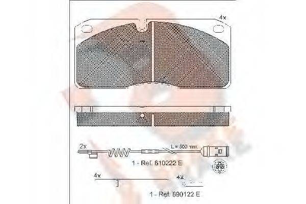 R BRAKE RB1078110 Комплект гальмівних колодок, дискове гальмо