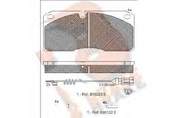 R BRAKE RB1078111 Комплект гальмівних колодок, дискове гальмо