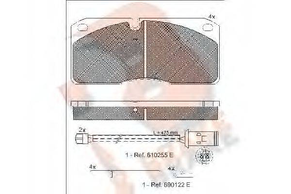 R BRAKE RB1078116 Комплект гальмівних колодок, дискове гальмо