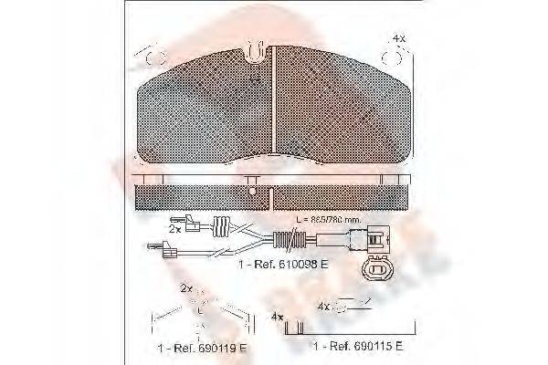 R BRAKE RB1079 Комплект гальмівних колодок, дискове гальмо