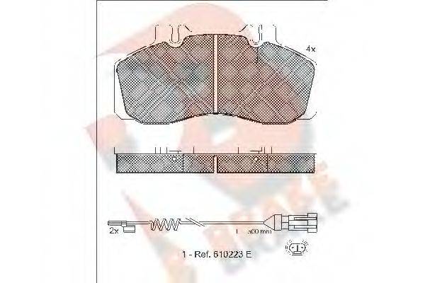 R BRAKE RB1080111 Комплект гальмівних колодок, дискове гальмо