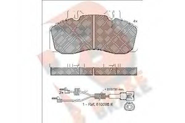 R BRAKE RB1080114 Комплект гальмівних колодок, дискове гальмо