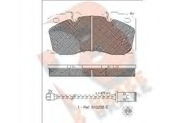 R BRAKE RB1161116 Комплект гальмівних колодок, дискове гальмо