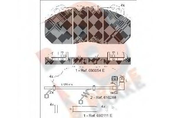 R BRAKE RB1163119 Комплект гальмівних колодок, дискове гальмо