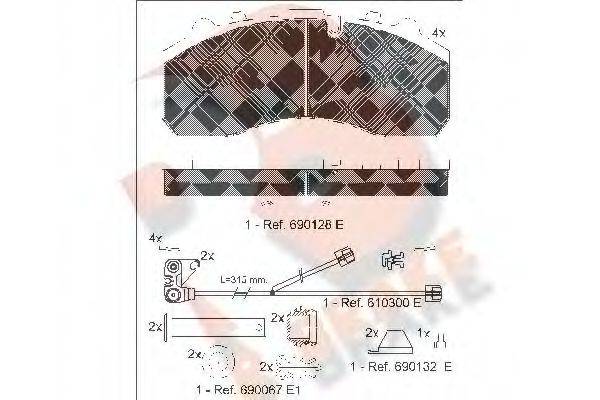 R BRAKE RB1194117 Комплект гальмівних колодок, дискове гальмо