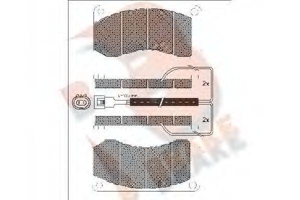 R BRAKE RB1244 Комплект гальмівних колодок, дискове гальмо