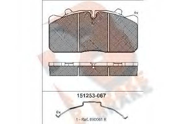 R BRAKE RB1253067 Комплект гальмівних колодок, дискове гальмо