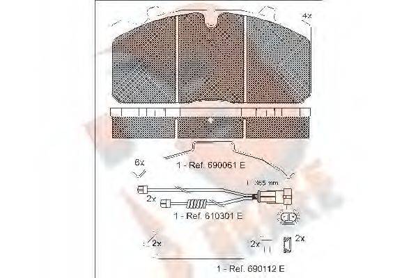 R BRAKE RB1253121 Комплект гальмівних колодок, дискове гальмо