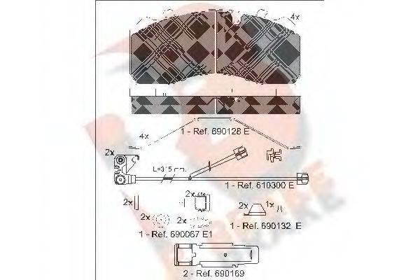 R BRAKE RB1254217 Комплект гальмівних колодок, дискове гальмо