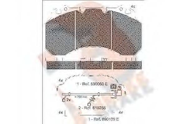 R BRAKE RB1280119 Комплект гальмівних колодок, дискове гальмо