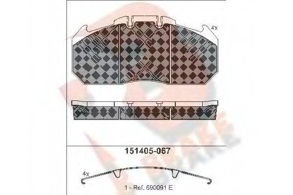 R BRAKE RB1405067 Комплект гальмівних колодок, дискове гальмо