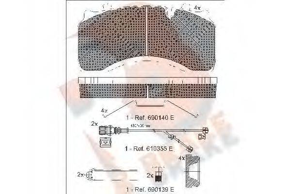 R BRAKE RB1430122 Комплект гальмівних колодок, дискове гальмо