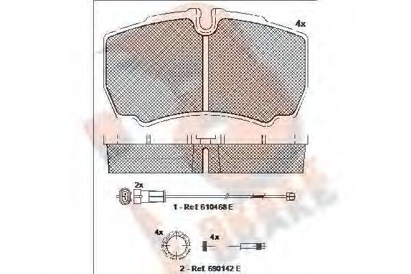 R BRAKE RB1640117 Комплект гальмівних колодок, дискове гальмо