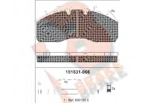 R BRAKE RB1831G Комплект гальмівних колодок, дискове гальмо