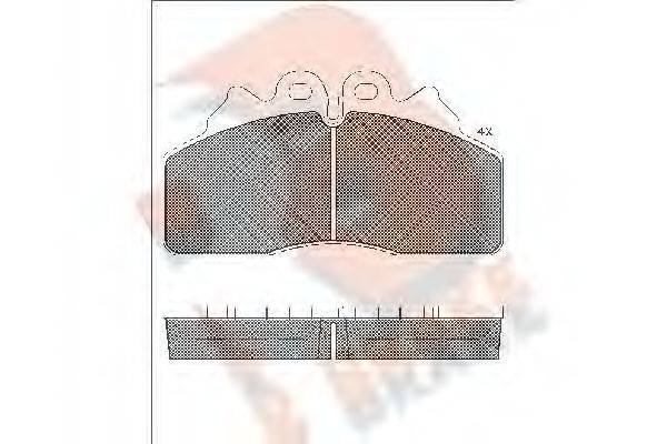 R BRAKE RB1958 Комплект гальмівних колодок, дискове гальмо
