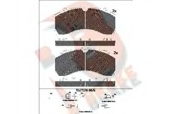 R BRAKE RB2124G Комплект гальмівних колодок, дискове гальмо