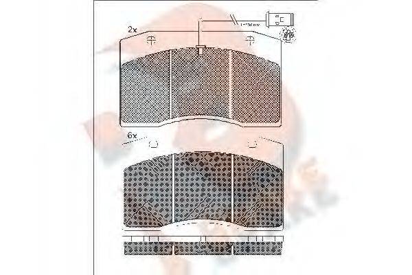 R BRAKE RB0832 Комплект гальмівних колодок, дискове гальмо