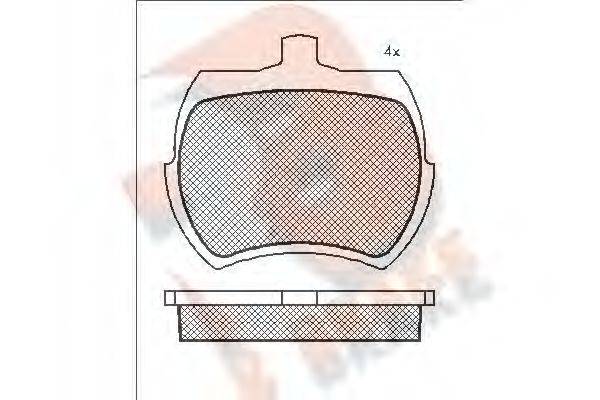 R BRAKE RB0002 Комплект гальмівних колодок, дискове гальмо