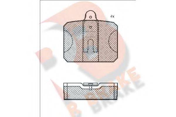 R BRAKE RB0114 Комплект гальмівних колодок, дискове гальмо