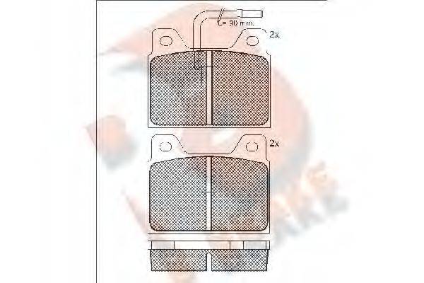 R BRAKE RB0127 Комплект гальмівних колодок, дискове гальмо