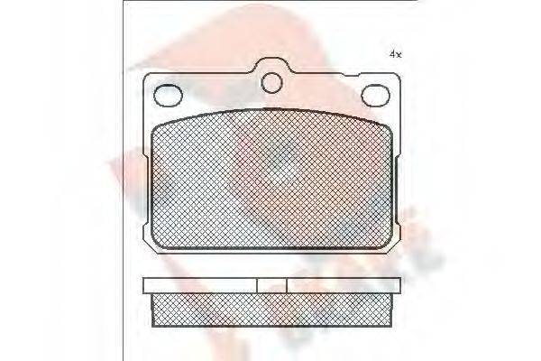 R BRAKE RB0164 Комплект гальмівних колодок, дискове гальмо